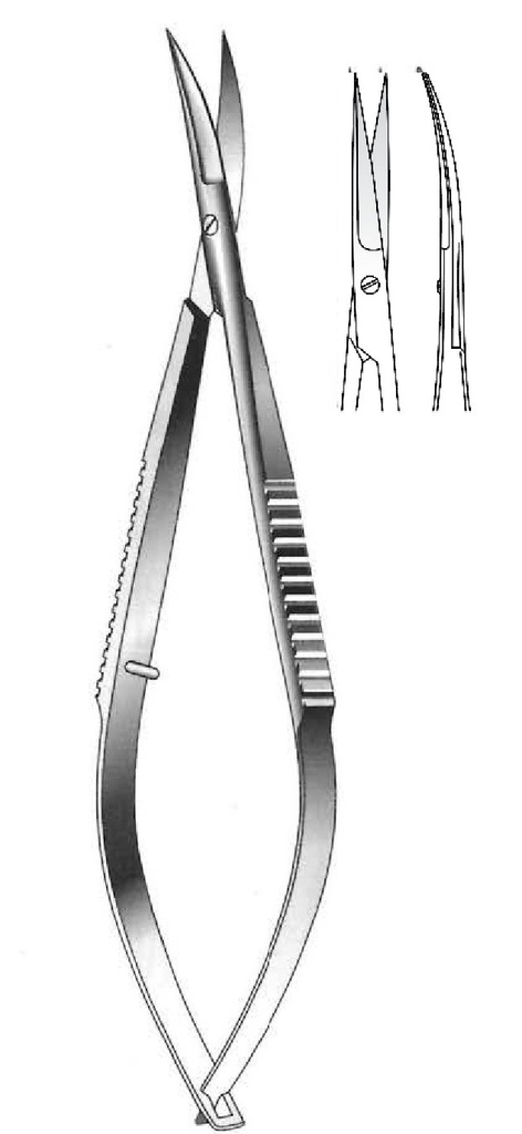 Micro tijera, curva - longitud = 11 cm / 4-1/2"