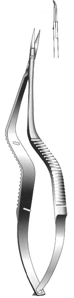 Micro tijera, curva - longitud = 15.5 cm / 6"