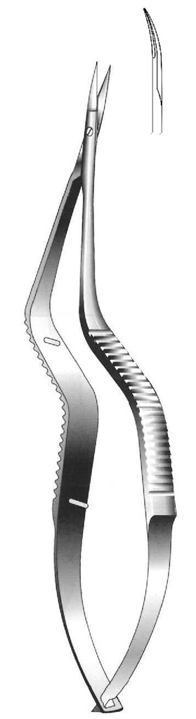 Micro scissor, left curve - length = 15.5 cm / 6 "