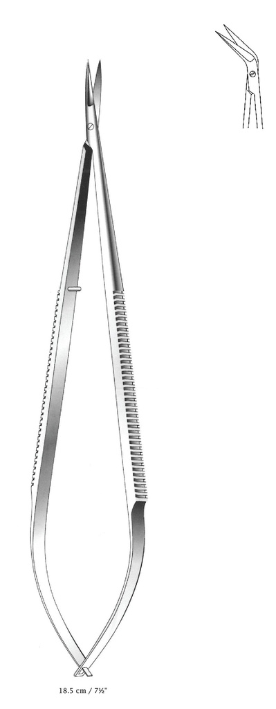 Micro tijera, angulado - longitud = 18.5 cm / 7-1/2"