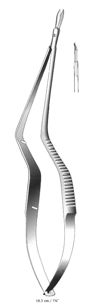 Micro tijera, curva, forma de S - longitud = 18.5 cm / 7-1/4"