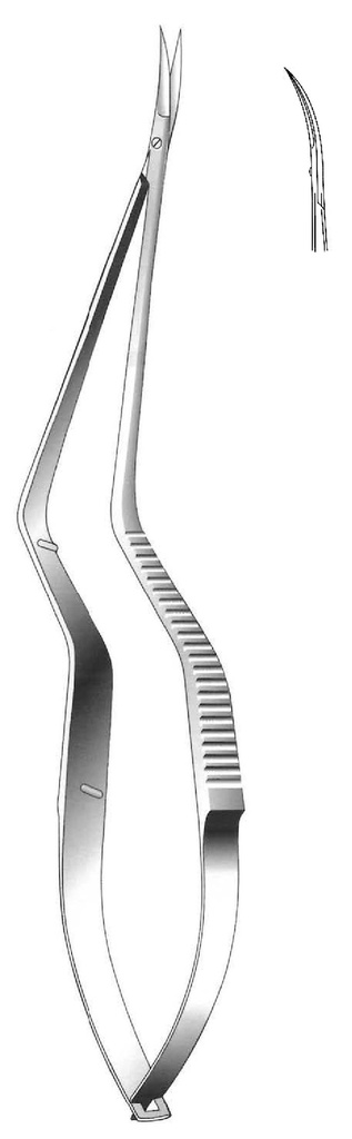 Micro scissor, curve to the left, s - length form = 18.5 cm / 7-1 / 4 "