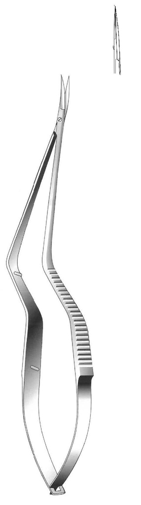 Micro tijera, recta, forma de S - longitud = 18.5 cm / 7-1/4"