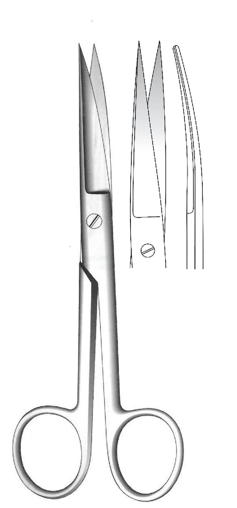 Tijera quirúrgica Micro Tone, curva, afilada - longitud = 11.5 cm / 4-1/4&quot;