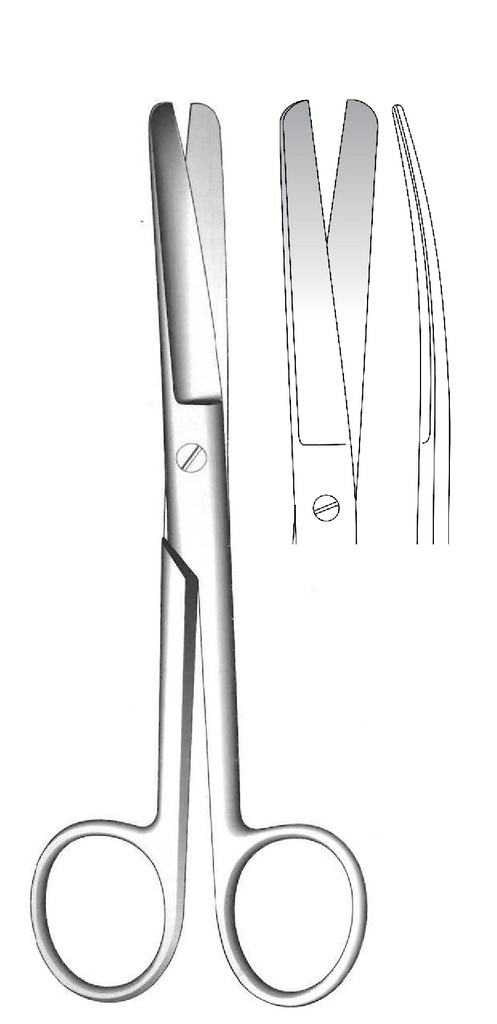 Micro Tone Surgical Scissors, curved, blunt - length = 15.5 cm / 6"
