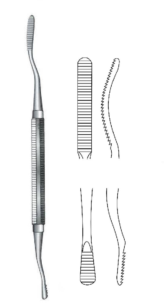 Lima for Miller-Colburn bones, flat dentas, width = 5 mm