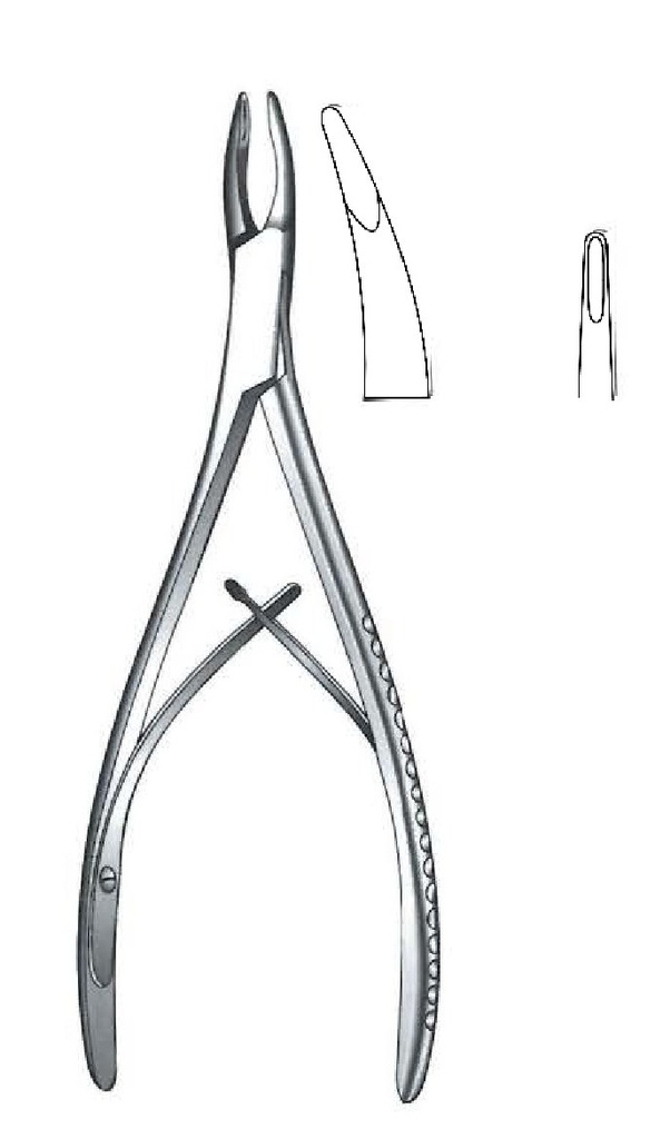 Gower clamp for mini-friedman bone, straight, tip = 2 x 6 mm
