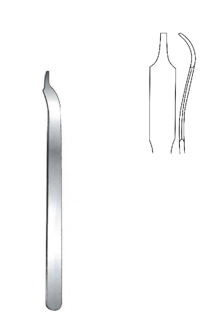 Palanca para hueso Hohmann-Mini, hoja = 8 mm - longitud = 16 cm / 6-1/4"