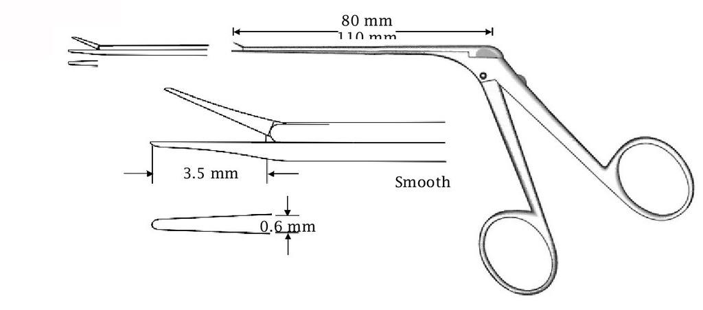 Micro pinza para oído Mini-McGee, recta, lisa - longitud = 110 mm