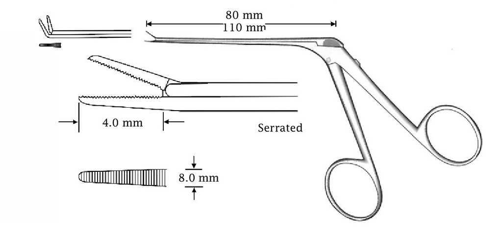Micro clamp for hearing, upstart, length = 110 mm