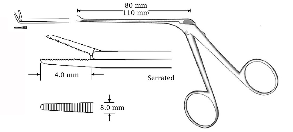 Micro clamp for hearing, upstart, length = 80 mm