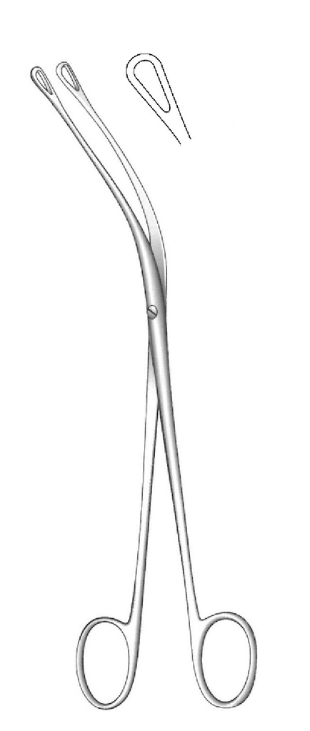 Mixter bile duct clamp, fenestrated jaws