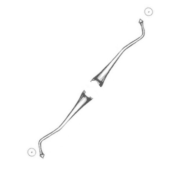 Instrumento de amalgama modelo USA, figura 1A