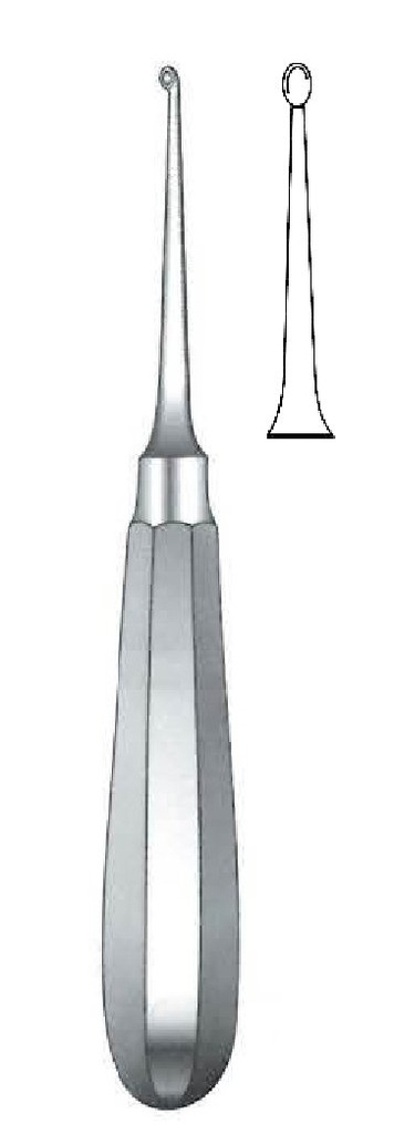 Cureta para hueso modelo USA, recta, figura 4