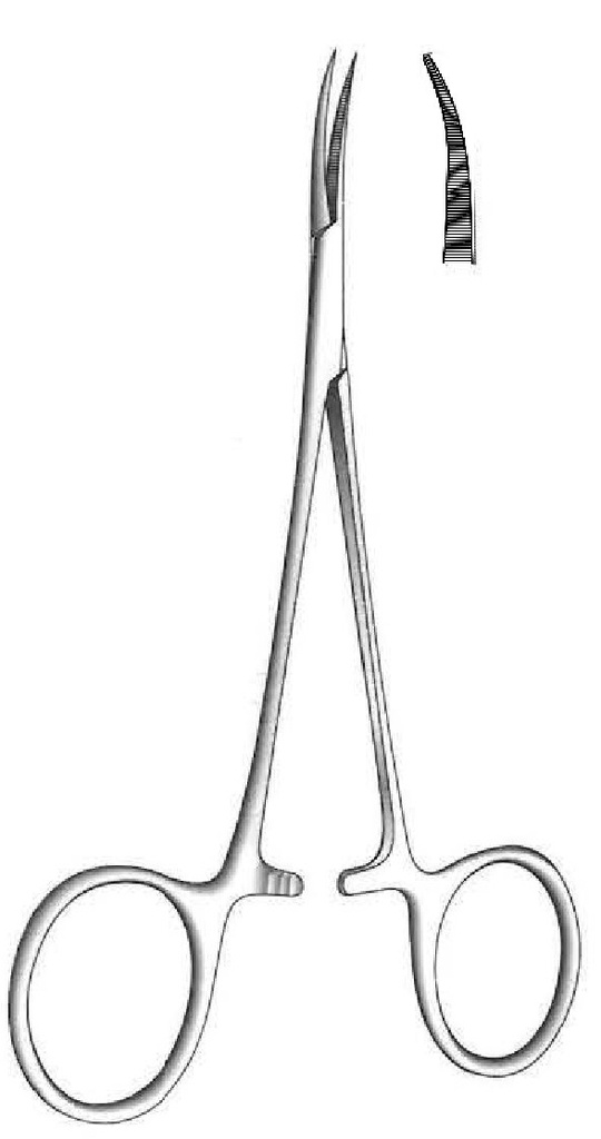 Pinza para arteria Mosquito, curva - longitud = 12 cm / 4-3/4"
