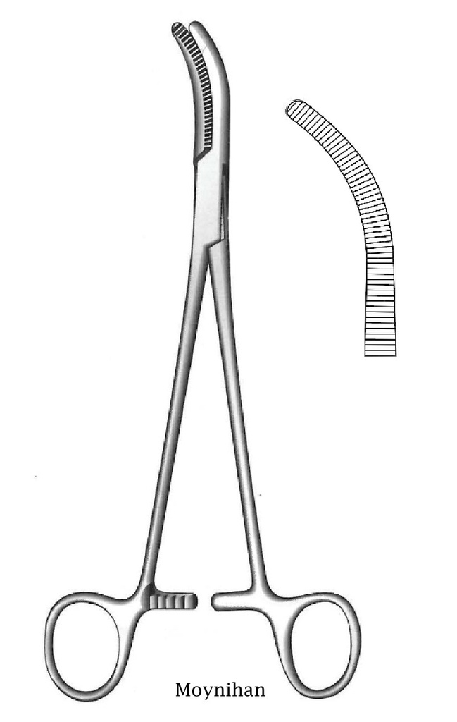 Moynihan hysterectomy clamp - length = 23 cm / 9 "