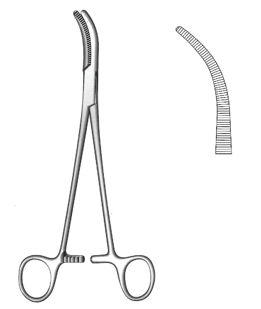 Moynihan hysterectomy clamp - length = 24 cm / 9-1 / 2 "