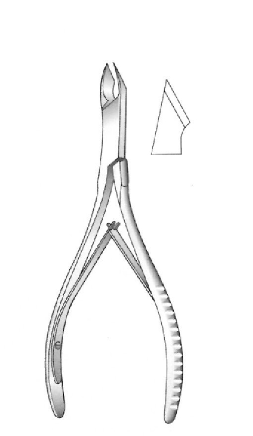 Nail cuticles pill, angled cut