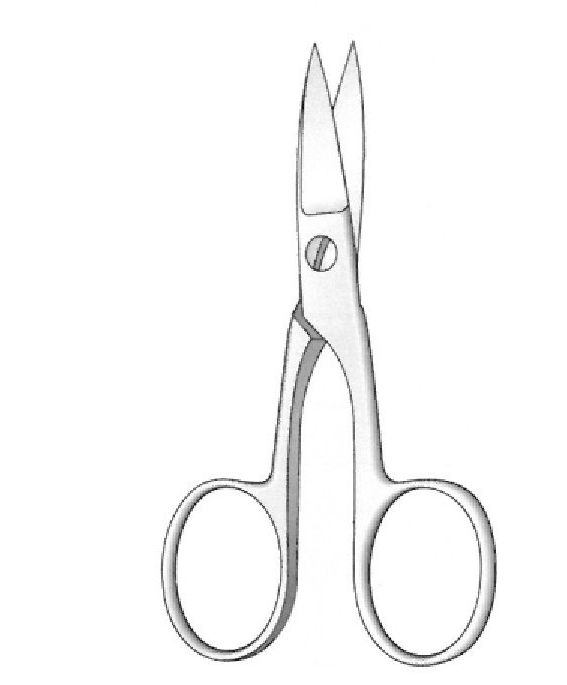 Nail scissors, straight - length = 10 cm / 4 "