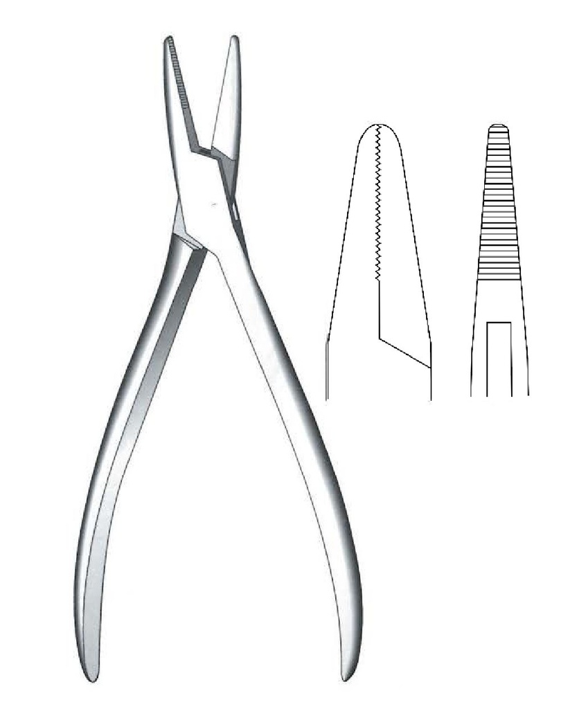 Narrow -tip wire traction clamp, tip = 3 mm