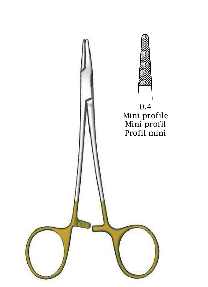 Needle holder with automatic release ratchet - length = 15 cm / 6 "