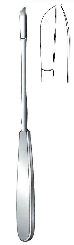Bisturí for Neff menisctomy, curved to the left