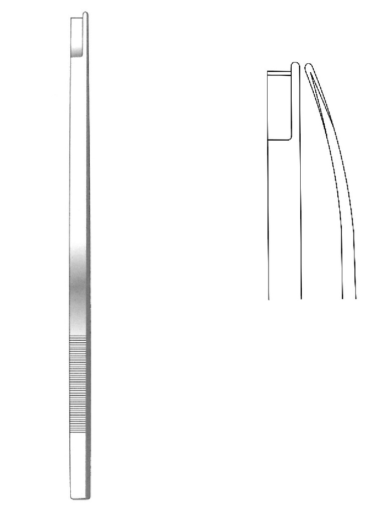 Osteótomo para huesos Neivert-Anderson, curva a la izquierda, hoja = 7 mm