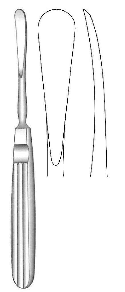 Elevador para periostio Obwegeser, curva ligera, punta = 11 mm