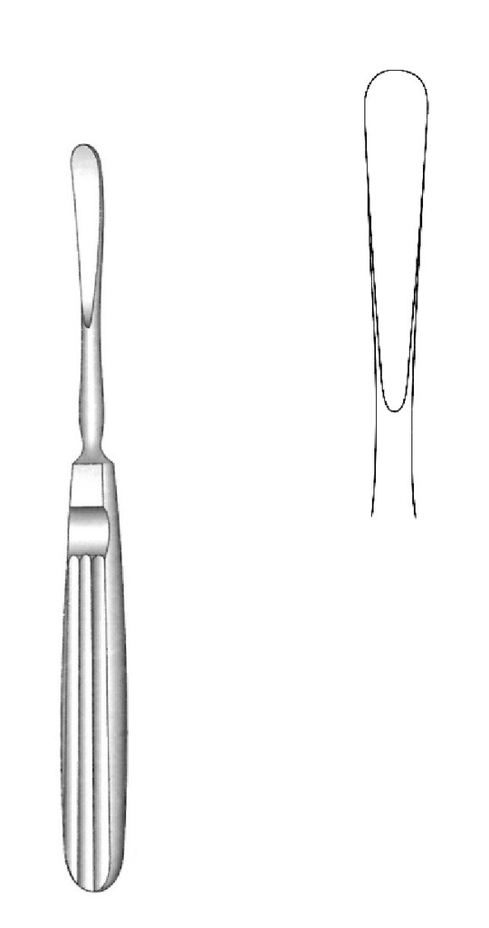 Obwegeser Periosteal Elevator, slight curve, tip = 7 mm