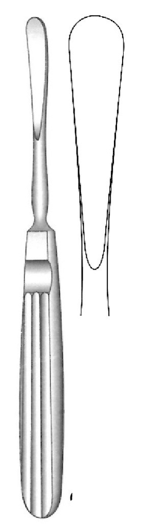 Obwegeser Periosteal Elevator, slight curve, tip = 9 mm