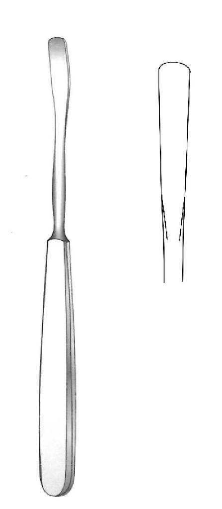 Obwegeser Periosteal Elevator, angled cut, tip = 6 mm