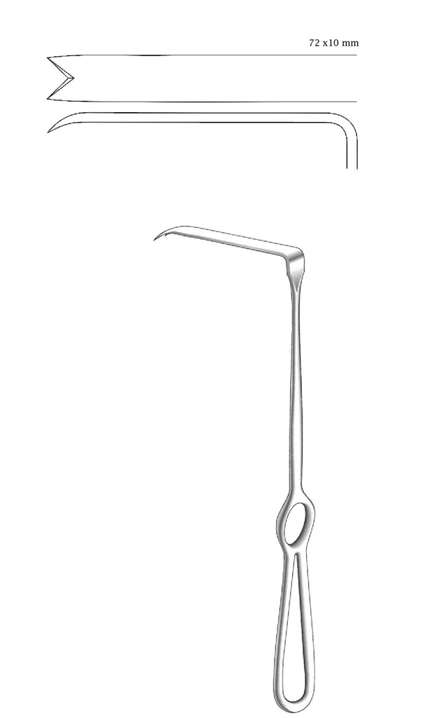Separador de rama Obwegeser, hoja = 72 x 10 mm