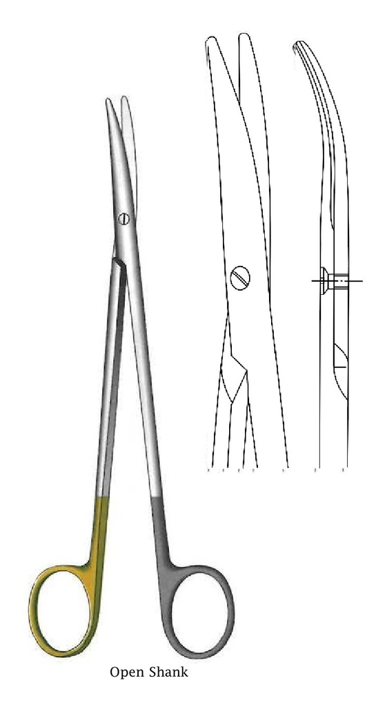 Open handle ligation scissors, Gold TC - Length = 18 cm / 7 "