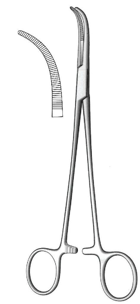 Pinza para disección y ligadura Overholt-Geissendorfer, figura 1 - longitud = 27 cm / 10-3/4"