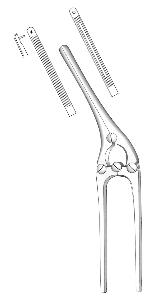 Payr intestinal clamp with grove - length = 35 cm / 14 "