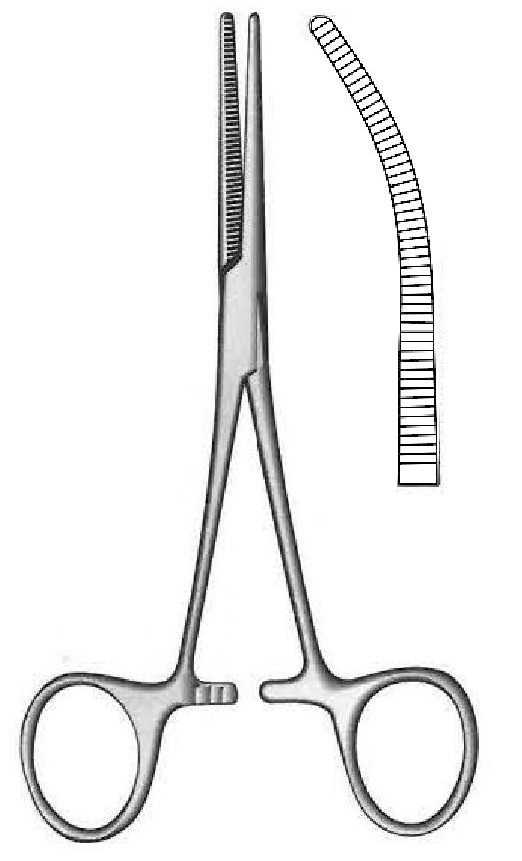 Pinza para arteria Pean, curva - longitud = 14.5 cm / 5-3/4"
