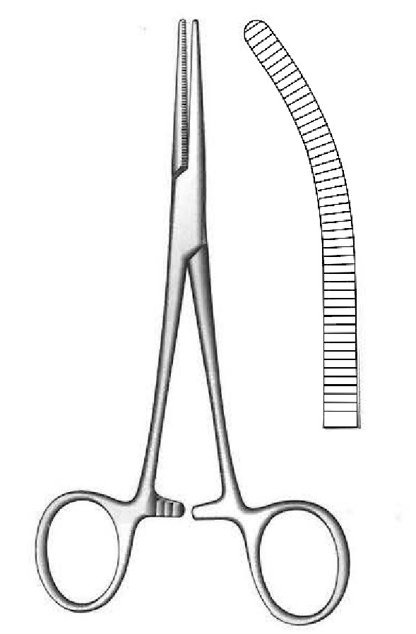 Pean-Nippon artery clamp, curve-length = 14.5 cm / 5-3 / 4 "