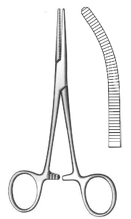Pean-Nippon artery clamp, curve-length = 16.5 cm / 6-1 / 2 "
