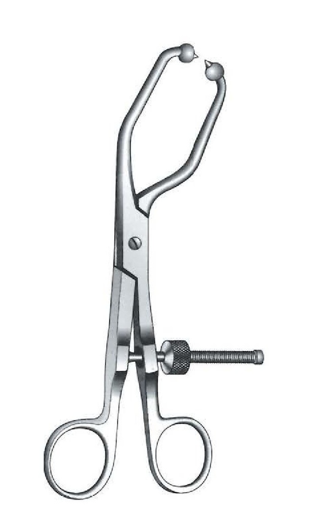 Pelvic replacement clamp, angled - length = 25 cm / 10 "