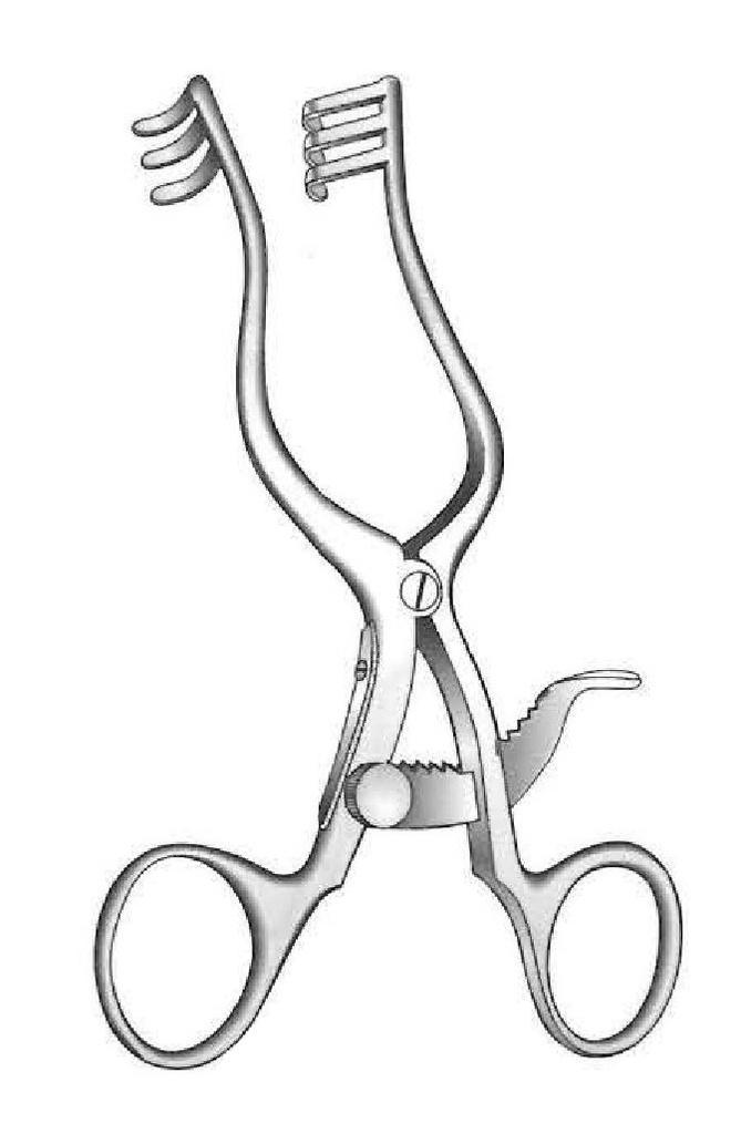 Retractor de Perkins, valva sólida izquierda