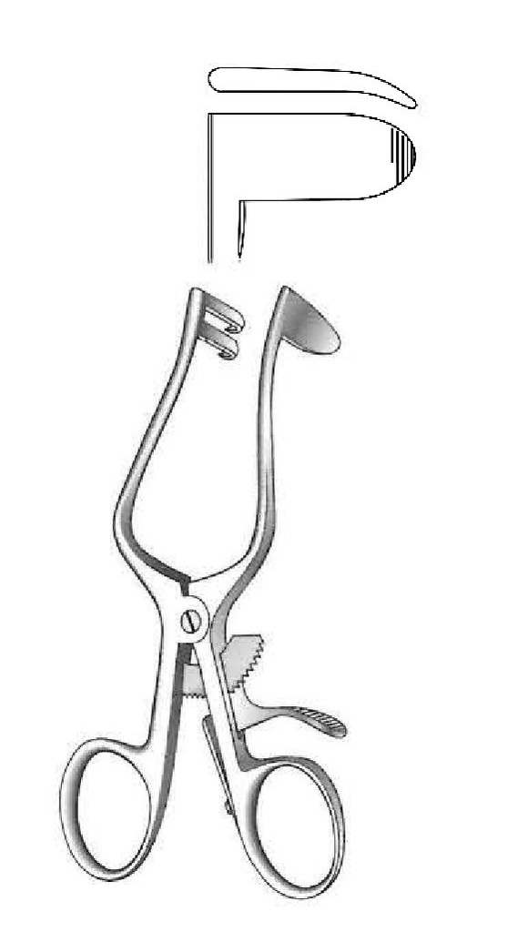 Retractor Plester, valva sólida derecha