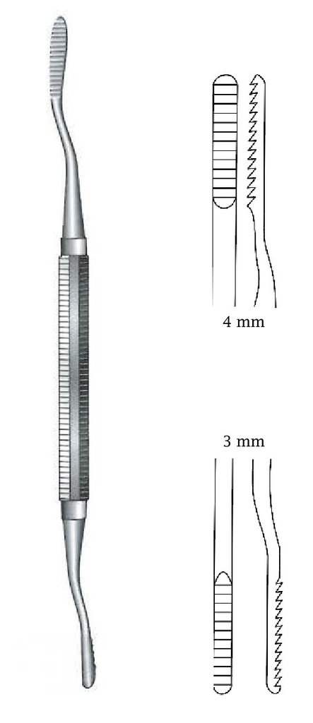 Polokoff Bone Rasp, width = 3 mm and 4 mm