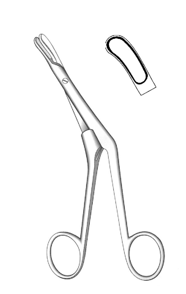 Pinza para tabique y pólipos, curva a la izquierda