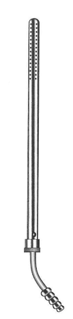 Tubo de succión Poole, vástago curvo, diámetro = 8 mm