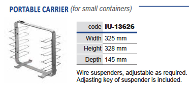 Portable bearer for small containers - 325 x 328 x 145 mm