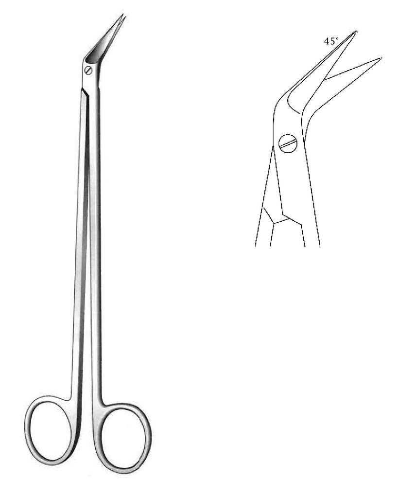 Potts-Dartel cardiovascular scissors-length = 24 cm / 9-1 / 2 "