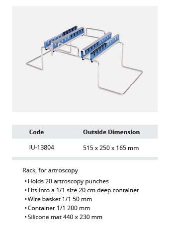 Arthroscopy rack - 515 x 250 x 165 mm