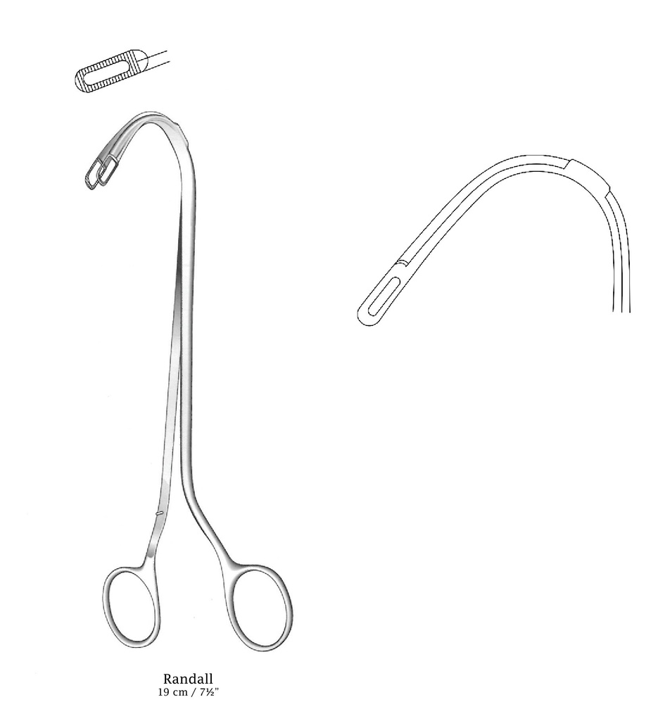 Pinza para cálculos renales Randall, figura 1 - longitud = 19 cm / 7-1/2"