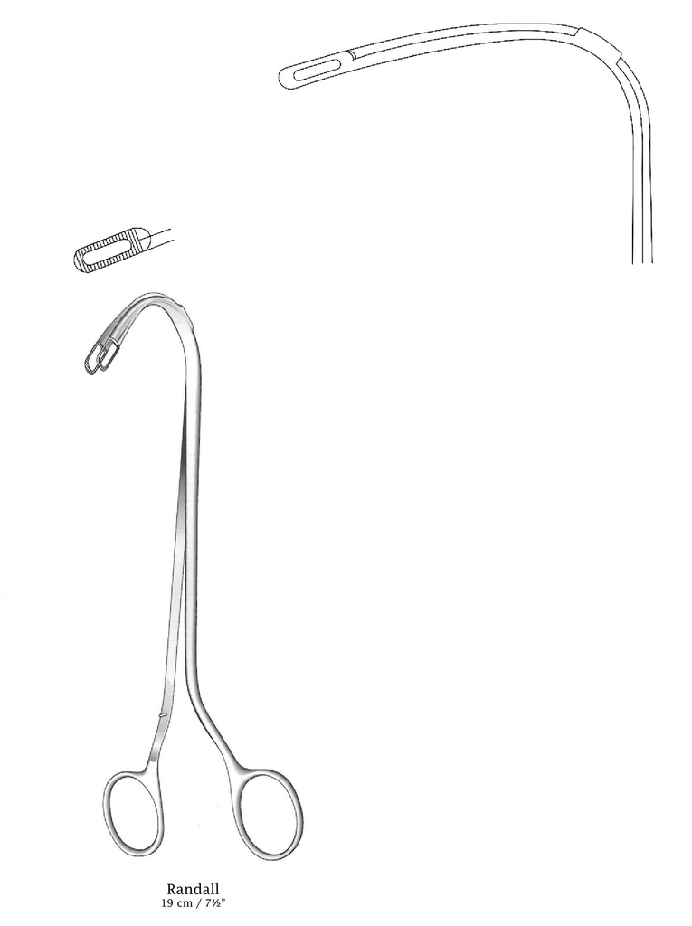 Pinza para cálculos renales Randall, figura 2 - longitud = 19 cm / 7-1/2"