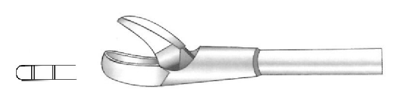 Rectal biopsy clamp, Figure 3, line - Axis length = 36 cm / 14 "